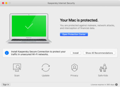 Phần mềm diệt virus Kaspersky Internet Security for Mac tecnow