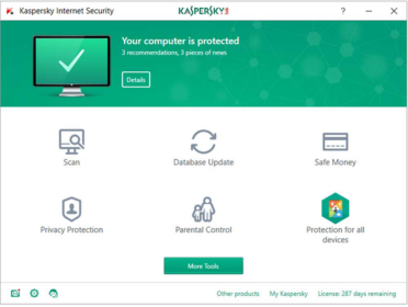 Phần mềm diệt virus Kaspersky Internet Security tecnow